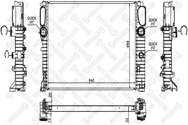 STELLOX 10-25476-SX Radiator, engine cooling