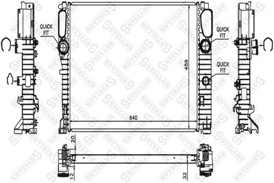 Radiator, engine cooling STELLOX 10-25476-SX