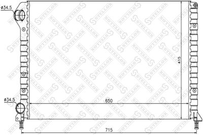 Radiator, engine cooling STELLOX 10-25477-SX