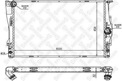 Radiator, engine cooling STELLOX 10-25581-SX