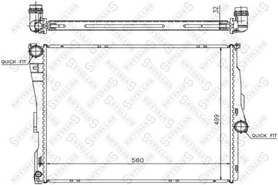 Radiator, engine cooling STELLOX 10-25587-SX