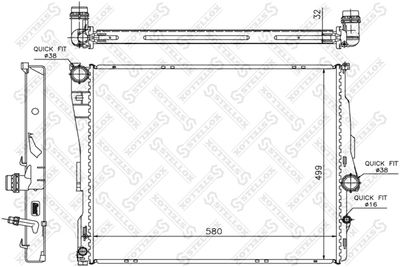 Radiator, engine cooling STELLOX 10-25589-SX