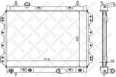 Radiator, engine cooling STELLOX 10-25621-SX