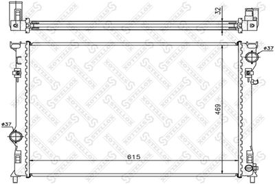 Radiator, engine cooling STELLOX 10-25627-SX