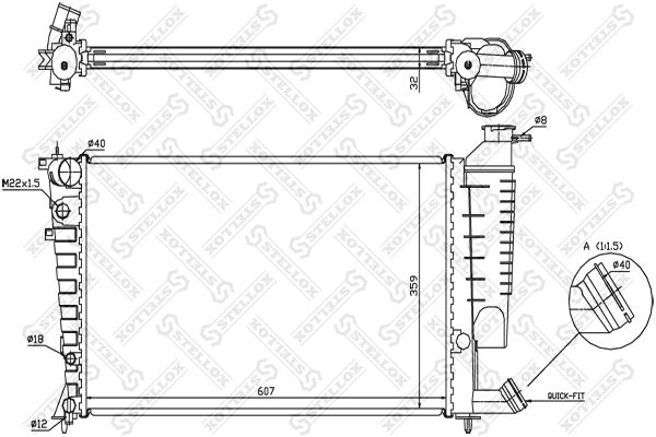 STELLOX 10-25656-SX Radiator, engine cooling