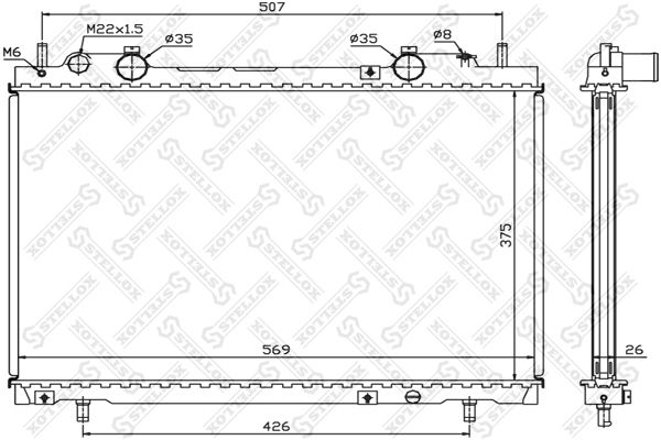 STELLOX 10-25692-SX Radiator, engine cooling