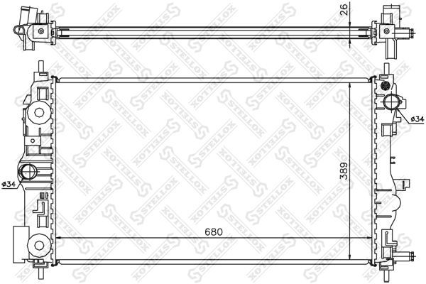 STELLOX 10-25695-SX Radiator, engine cooling