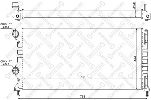 STELLOX 10-25712-SX Radiator, engine cooling