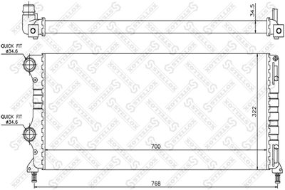 Radiator, engine cooling STELLOX 10-25712-SX
