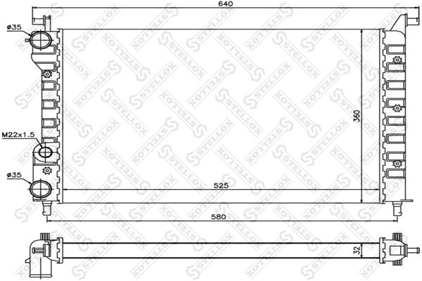 STELLOX 10-25735-SX Radiator, engine cooling