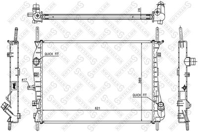 Radiator, engine cooling STELLOX 10-25779-SX