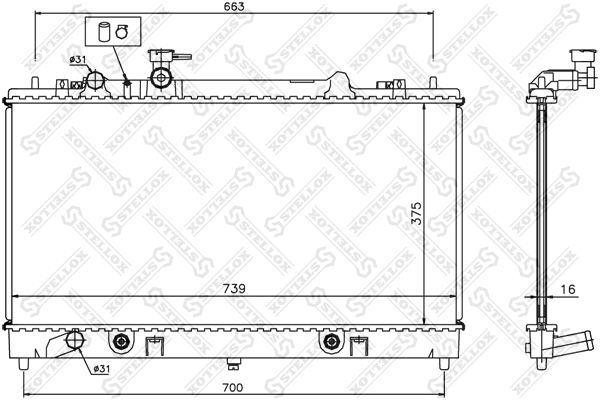 STELLOX 10-25852-SX Radiator, engine cooling