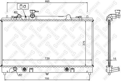 Radiator, engine cooling STELLOX 10-25852-SX
