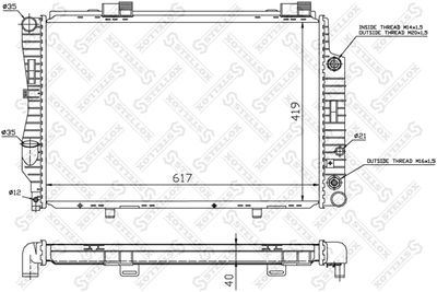 Radiator, engine cooling STELLOX 10-25915-SX