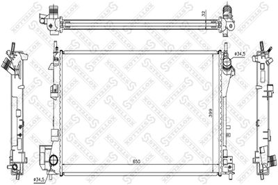 Radiator, engine cooling STELLOX 10-26000-SX