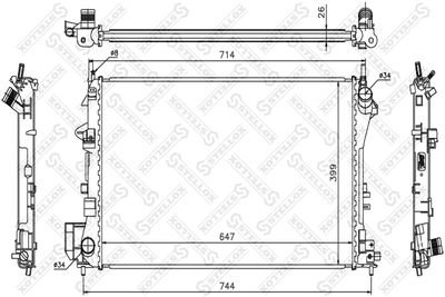 Radiator, engine cooling STELLOX 10-26002-SX