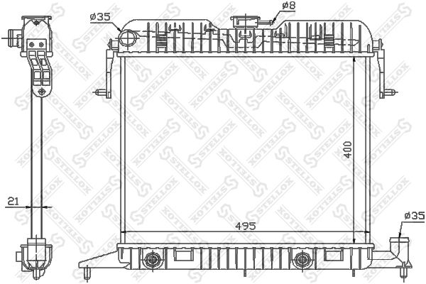 STELLOX 10-26005-SX Radiator, engine cooling