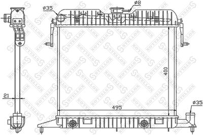 Radiator, engine cooling STELLOX 10-26005-SX