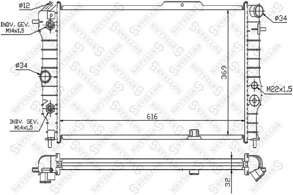 STELLOX 10-26012-SX Radiator, engine cooling