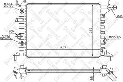 Radiator, engine cooling STELLOX 10-26013-SX