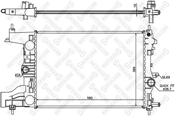 STELLOX 10-26032-SX Radiator, engine cooling