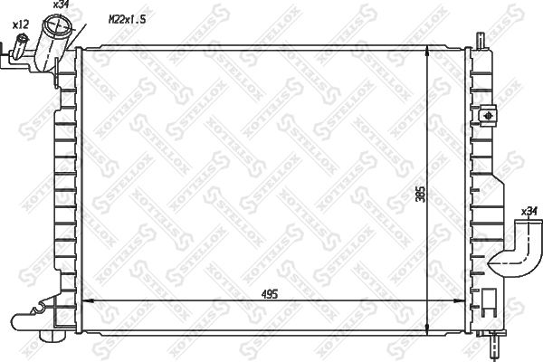 STELLOX 10-26048-SX Radiator, engine cooling