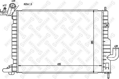 Radiator, engine cooling STELLOX 10-26048-SX