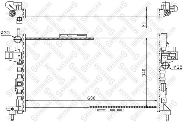 STELLOX 10-26053-SX Radiator, engine cooling