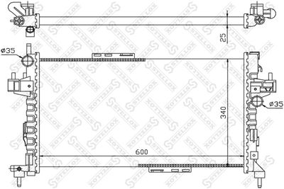 Radiator, engine cooling STELLOX 10-26053-SX