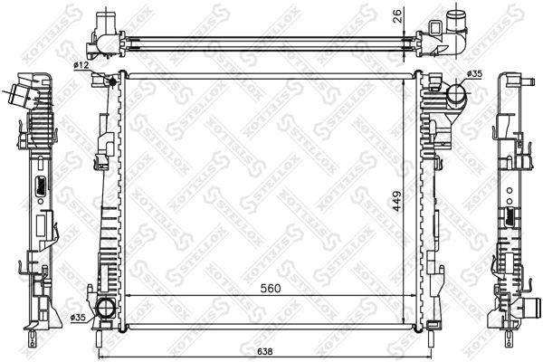 STELLOX 10-26061-SX Radiator, engine cooling