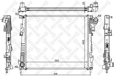 Radiator, engine cooling STELLOX 10-26061-SX