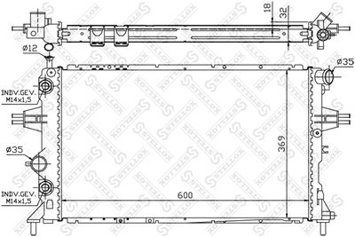 Radiator, engine cooling STELLOX 10-26065-SX