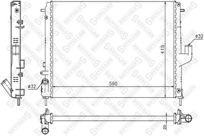 Radiator, engine cooling STELLOX 10-26163-SX
