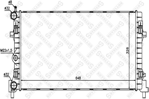 STELLOX 10-26222-SX Radiator, engine cooling