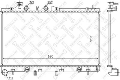 Radiator, engine cooling STELLOX 10-26245-SX