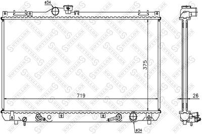 Radiator, engine cooling STELLOX 10-26312-SX