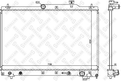 Radiator, engine cooling STELLOX 10-26315-SX
