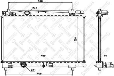 Radiator, engine cooling STELLOX 10-26321-SX