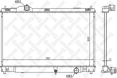 Radiator, engine cooling STELLOX 10-26322-SX