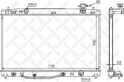 Radiator, engine cooling STELLOX 10-26332-SX