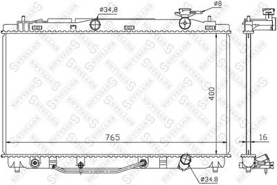 Radiator, engine cooling STELLOX 10-26334-SX