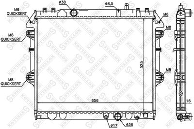 Radiator, engine cooling STELLOX 10-26341-SX