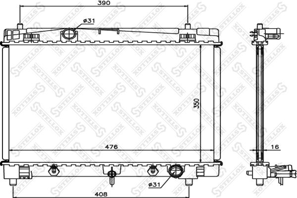 STELLOX 10-26350-SX Radiator, engine cooling