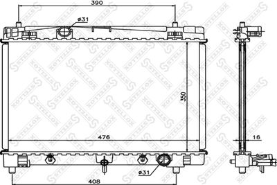 Radiator, engine cooling STELLOX 10-26350-SX