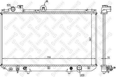 Radiator, engine cooling STELLOX 10-26377-SX