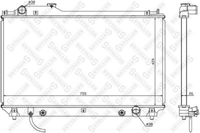 Radiator, engine cooling STELLOX 10-26378-SX