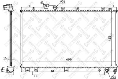 Radiator, engine cooling STELLOX 10-26384-SX
