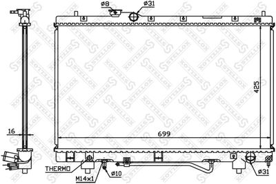 Radiator, engine cooling STELLOX 10-26385-SX