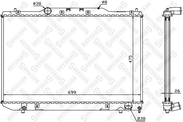 STELLOX 10-26386-SX Radiator, engine cooling
