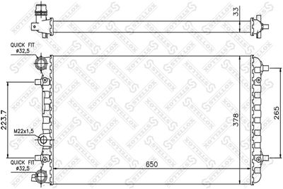 Radiator, engine cooling STELLOX 10-26417-SX